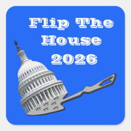 Flip The House Vote Blue 2026 Fyrkantigt Klistermärke