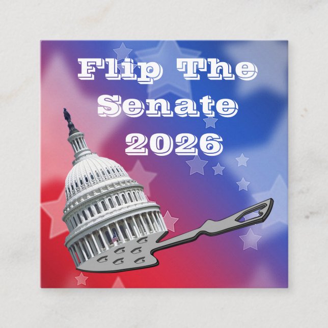 Flip The Senate Vote 2026 Fyrkantigt Visitkort (Framsida)