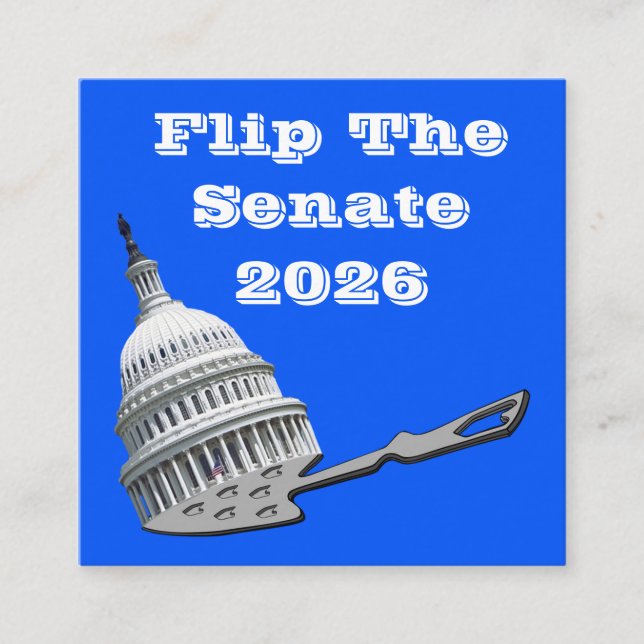 Flip The Senate Vote Blue 2026 Fyrkantigt Visitkort (Framsida)