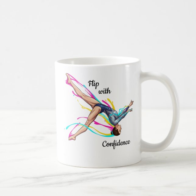 Flip with Confidence – Gymnastics Mug Kaffemugg (Höger)