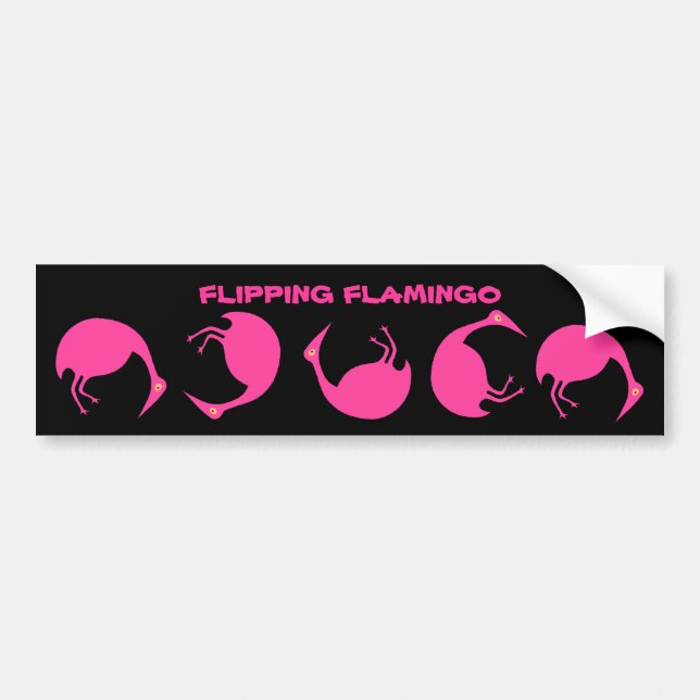 FLIPPANDE FLAMINGO ~TUMBLANDE FÅGLAR BILDEKAL (Framsidan)