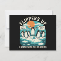 Flipper Upp Jag Står Med Pingviner Roligt Motstå