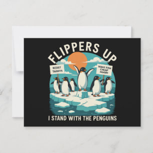 Flipper Upp Jag Står Med Pingviner Roligt Motstå  Vykort