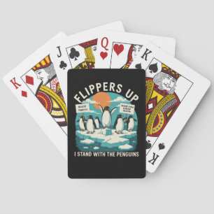 Flipper Upp Jag Står Med Pingviner Roligt Motstånd Casinokort
