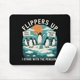 Flipper Upp Jag Står Med Pingviner Roligt Motstånd Musmatta