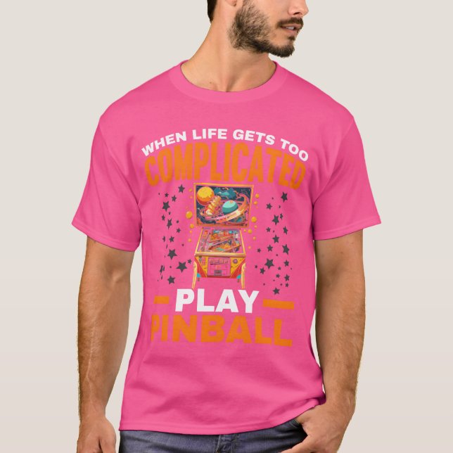 Flippermaskin Arkadspel Klassiskt Dataspel gif T Shirt (Framsida)