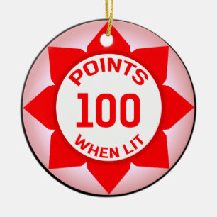 Flipperspel 10 pekar, när det tändas julgransprydnad keramik