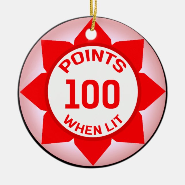 Flipperspel 10 pekar, när det tändas julgransprydnad keramik (Framsidan)