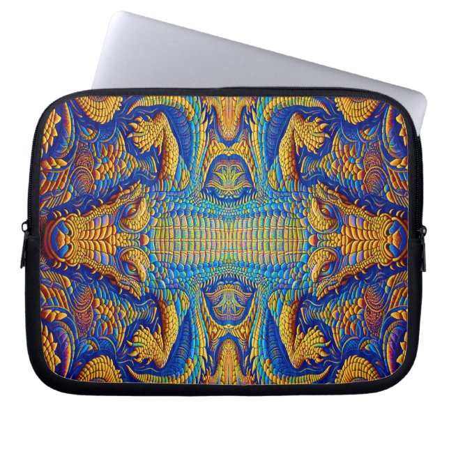 Flippiges cooles Kroko Top Design für Laptop Fodral (Framsidan)