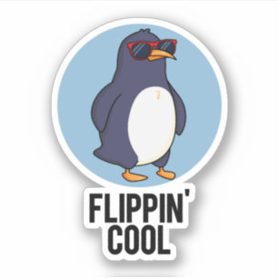 Flippin Coola Funny Penguin Pun Klistermärken
