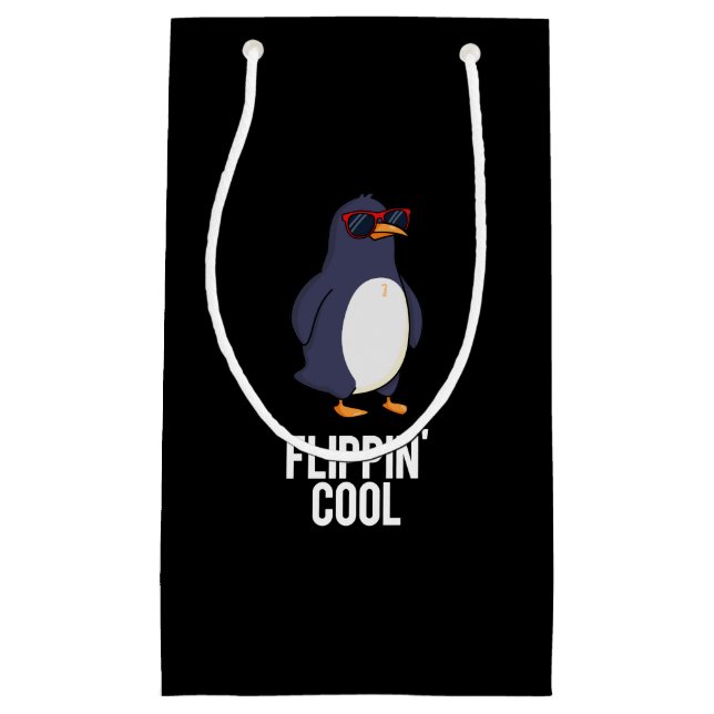 Flippin Coola Funny Penguin Pun Mörk BG (Framsidan)