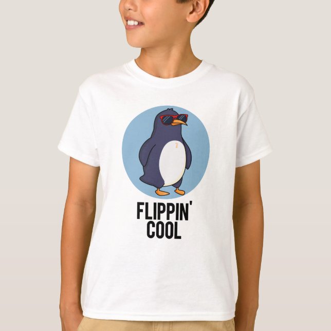 Flippin Coola Funny Penguin Pun T Shirt (Framsida)