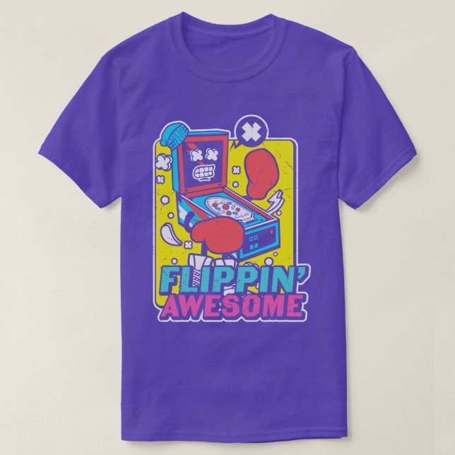 Flippin Fantastisk Funny Retro Arcade Gamer T Shirt (Design framsida)