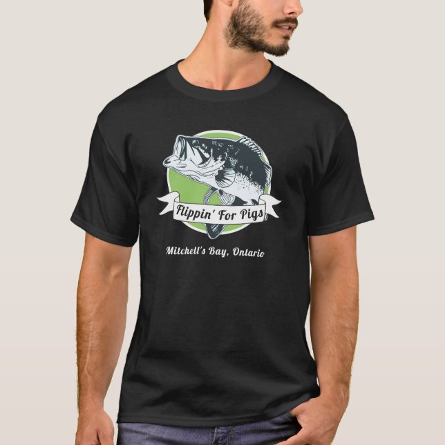Flippin för Largemouth bas- fiskeskjorta för T Shirt (Framsida)