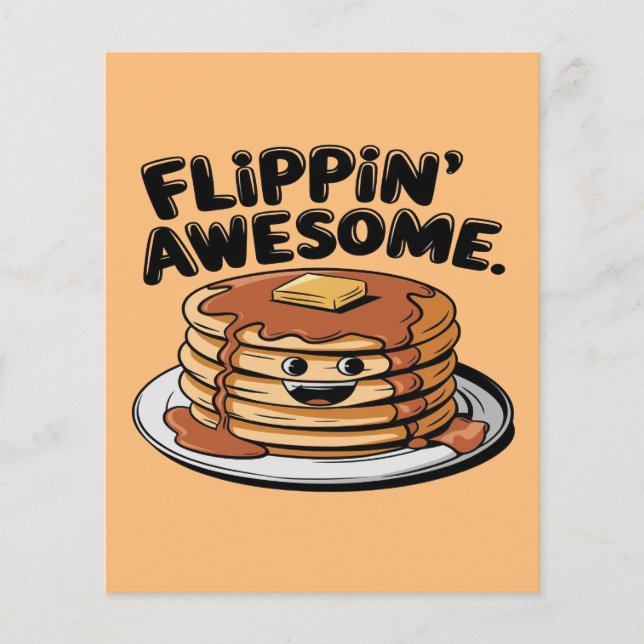 Flippin'Fantastisk Pancake Stack Funny Breakfast (Framsida)