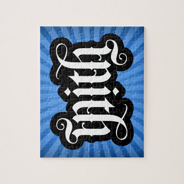 FlipScript Ambigram Jigszons Puzzle Pussel (Vertikal)