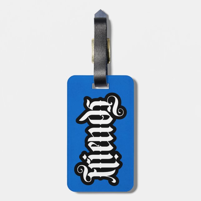 FlipScript Ambigram Luggage Tag Bagagebricka (Baksidan Lodrät)