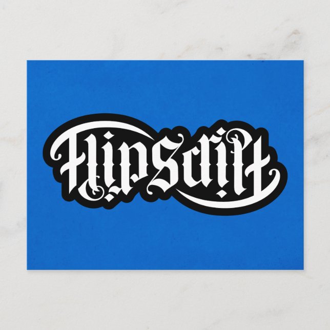 FlipScript Ambigram Notecard Vykort (Framsida)