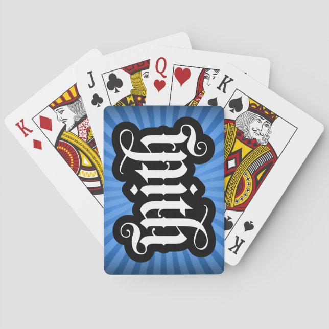 FlipScript Ambigram-uppspelningskort Casinokort (Baksidan)