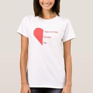 Flirtande Introvert Röda Tillgängliga Vänliga Blyg T Shirt
