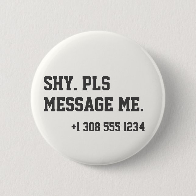 Flirtande Introverta Blyga Vänligen Skicka Mig Num Knapp (Framsida)