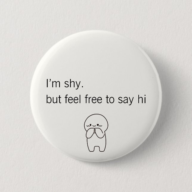 Flirtande Introverta, säg hej Knapp (Framsida)