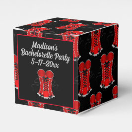 Flirtig röd korsettkube presentaskar