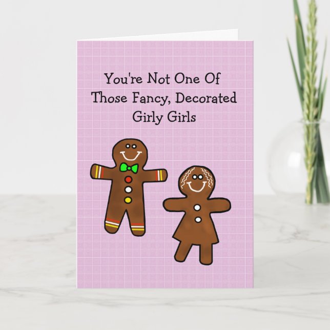 Flirtiga pepparkaksgubbe romantisk kort (Framsida)