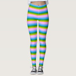Flirtiga regnbågsränder leggings