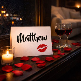 Flirtiga Röda Läppar till din Älskling Kort