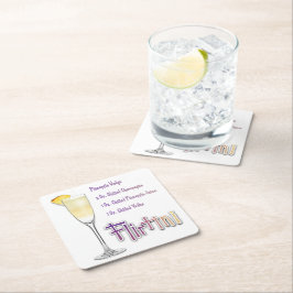 Flirtini Ananas Mimosa Cocktail Recept Konst Underlägg Papper Kvadrat