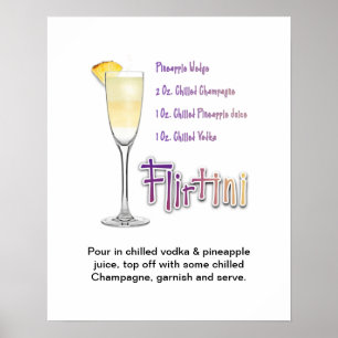 Flirtini Cocktailrecept Konst 16"x20" Poster
