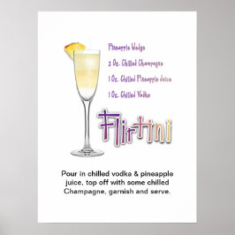 Flirtini Cocktailrecept Konst 18"x24" Poster
