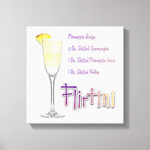 Flirtini Mimosa Cocktailrecept Konst 12"x12" Canvastryck