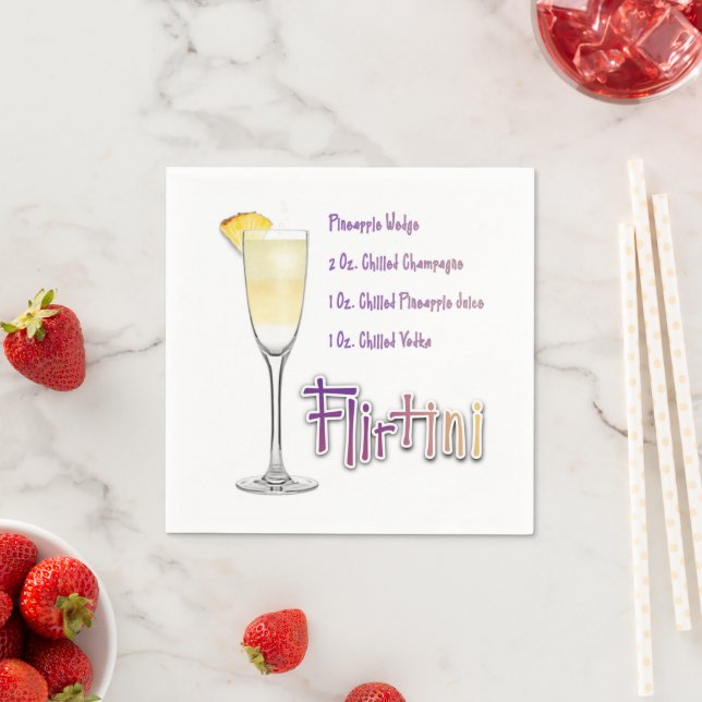 Flirtini Pineapple Mimosa Cocktail Recipe Art Pappersservett (Insitu)