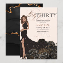 Flirty 30 Glam Black & Ro Guld 30års födelsedag