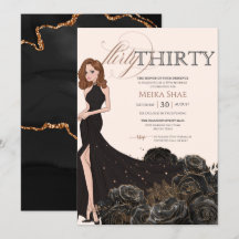 Flirty 30 Glam Black & Ro Guld 30års födelsedag