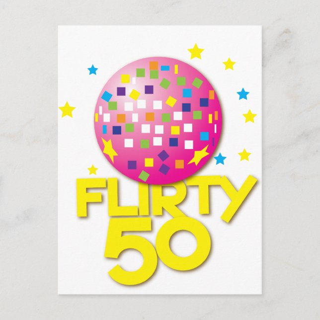 FLIRTY 50-födelsedagspresent Vykort (Framsida)