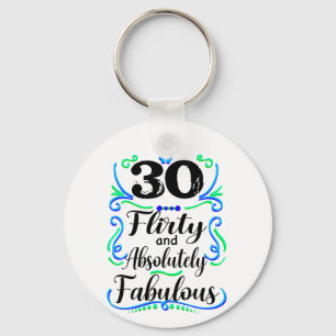 Flirty Absolut Fabulous, Personlig Birthday Nyckelring