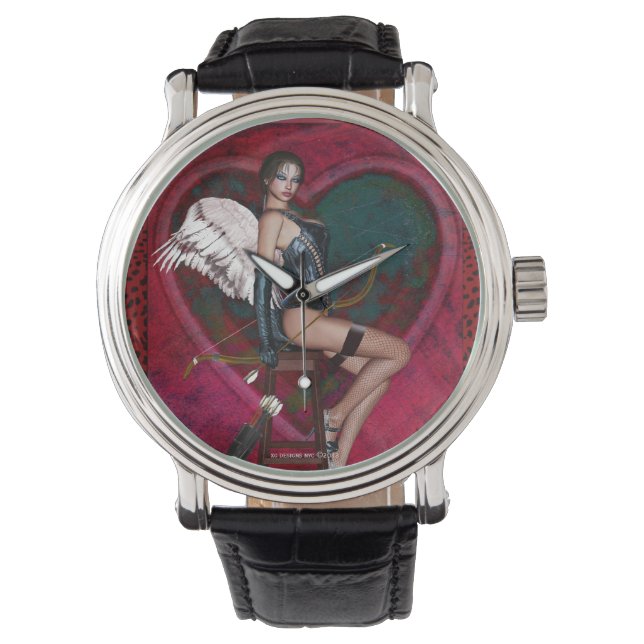 Flirty Cupid Pin Up Girl Wrist Watch Armbandsur (Framsida)