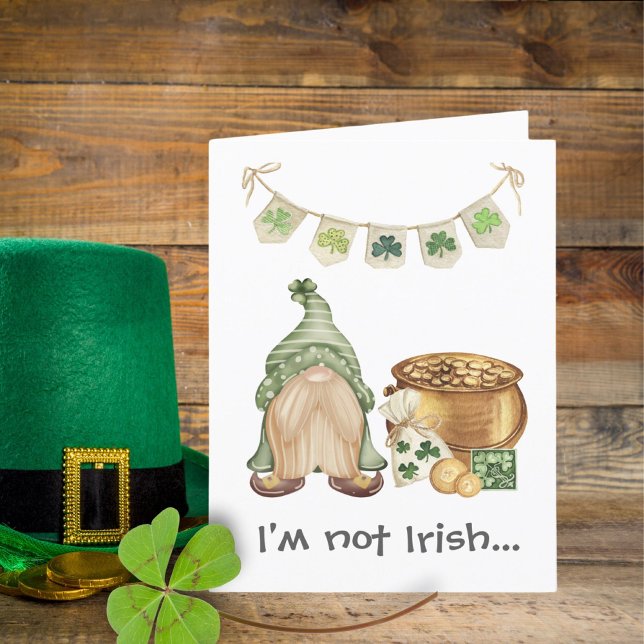 Flirty Gnome Shamrock Funny St patricks day Card Meddelande (Skapare uppladdad)