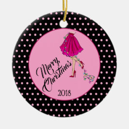 Flirty jul Ceramic Ornament