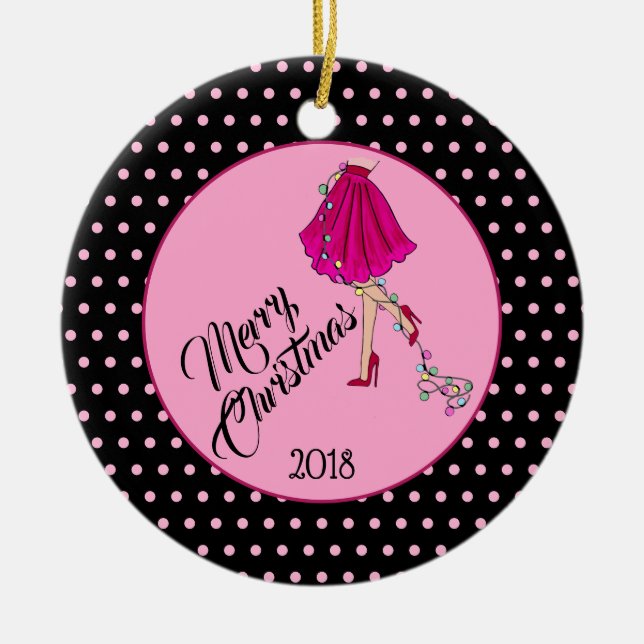 Flirty jul Ceramic Ornament (Framsidan)