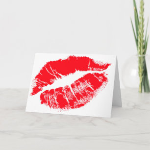 Flirty Lipstick Kiss Helgkort