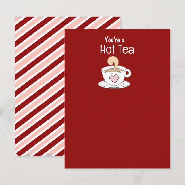 Flirty Tea Pun Cuppa Tea Vykort (Fram/baksida)