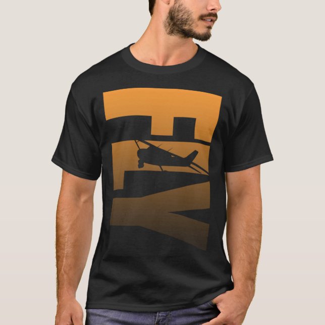 FLLY Aircraft silhouette T Shirt (Framsida)
