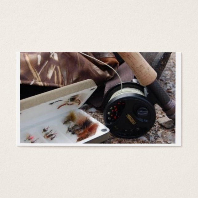 Flly Fishing Rod and Reel Visitkort (Framsidan)
