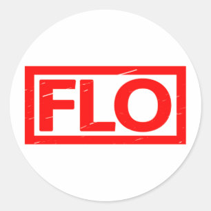 Flo frimärke runt klistermärke