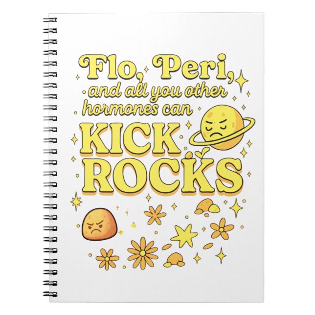 Flo & Peri Kan Sparka Sten – Rolig Hormon Anteckningsbok (Framsidan)