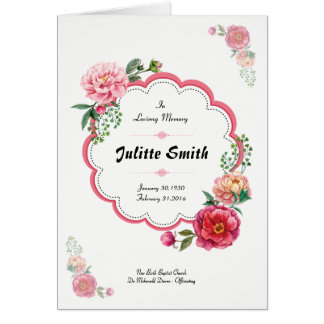 Floal Funeral Program Template Hälsningskort